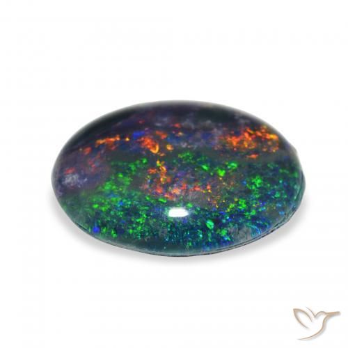 Triplete de ópalo Multicolor natural de 2.70 ct, Ovalada, Opaco