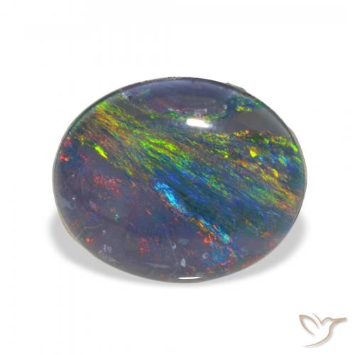 2.71ct Natural Multicolor Triplete de ópalo, Ovalada, Opaco