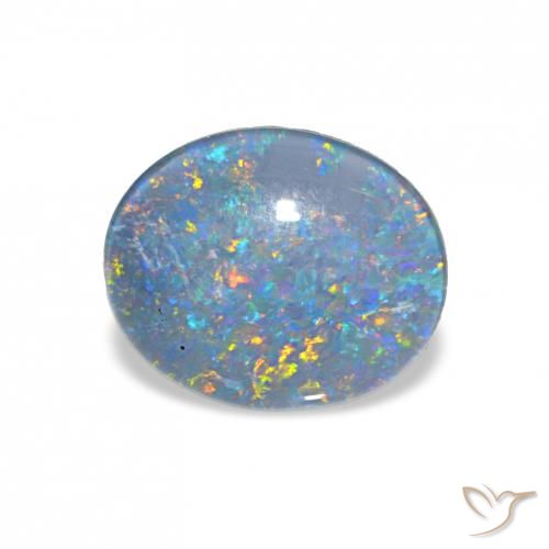 2.90ct Multicolor Triplete de ópalo, Ovalada, Opaco