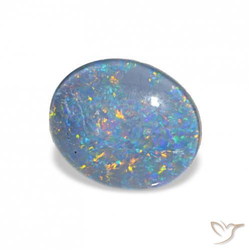 Triplete de ópalo Multicolor natural de 2.90 ct, Ovalada, Opaco