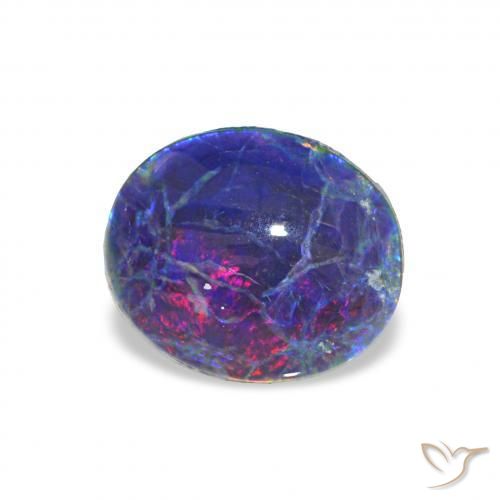 Triplete de ópalo Multicolor natural de 1.97 ct, Ovalada, Opaco