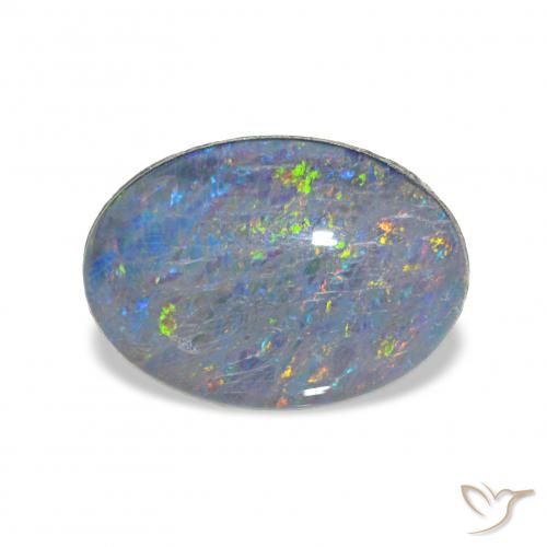 3.88ct Multicolor Triplete de ópalo, Ovalada, Opaco