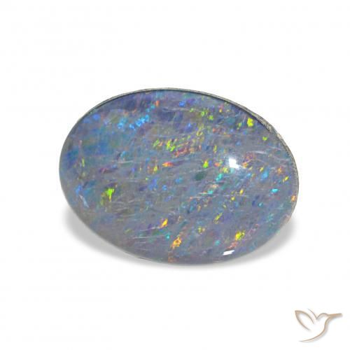 Triplete de ópalo Multicolor natural de 3.88 ct, Ovalada, Opaco