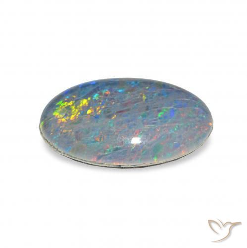 Triplete de ópalo Multicolor natural de 3.88 ct, Ovalada, Opaco