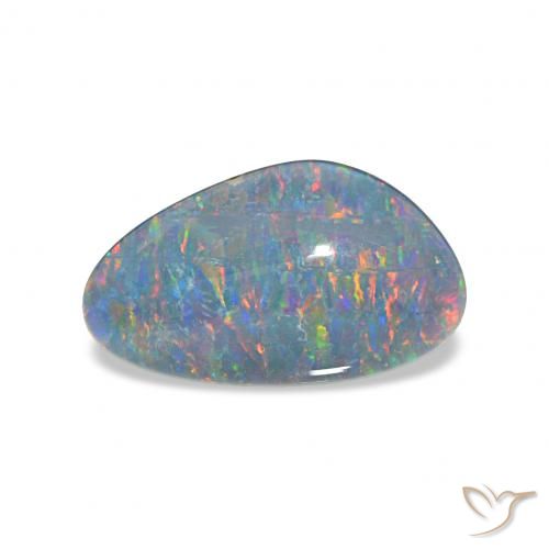 3.84ct Multicolor Triplete de ópalo, Elegante, Opaco