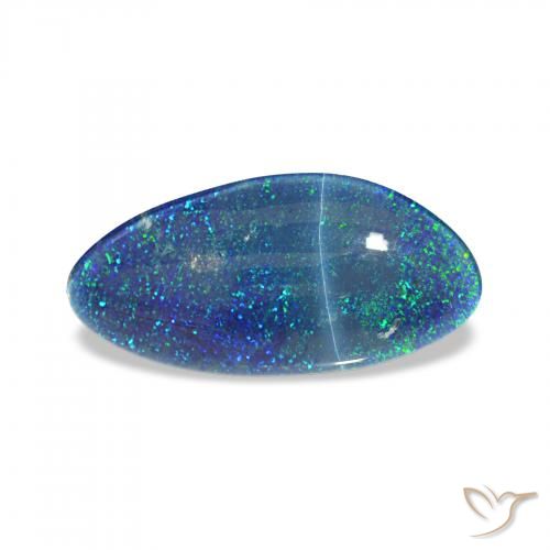 3.30ct Azul multicolor Triplete de ópalo, Elegante, Opaco