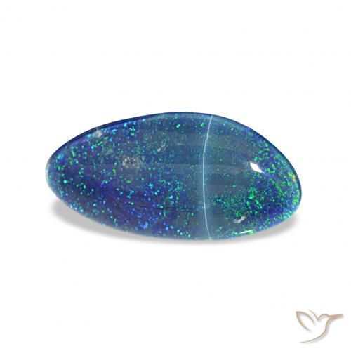 Triplete de ópalo Azul multicolor natural de 3.30 ct, Elegante, Opaco