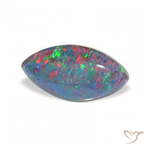 Triplete de ópalo Multicolor natural de 1.90 ct, Marquesa, Opaco
