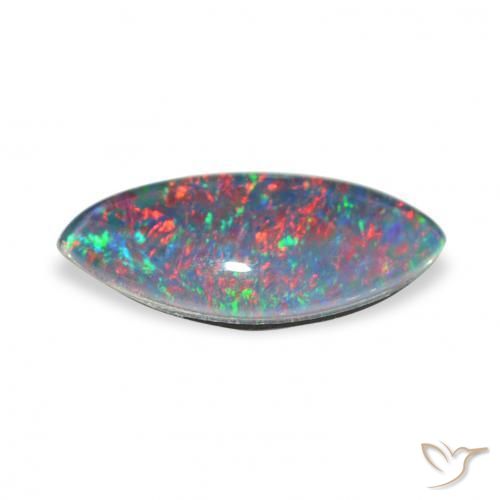 Triplete de ópalo Multicolor natural de 1.90 ct, Marquesa, Opaco