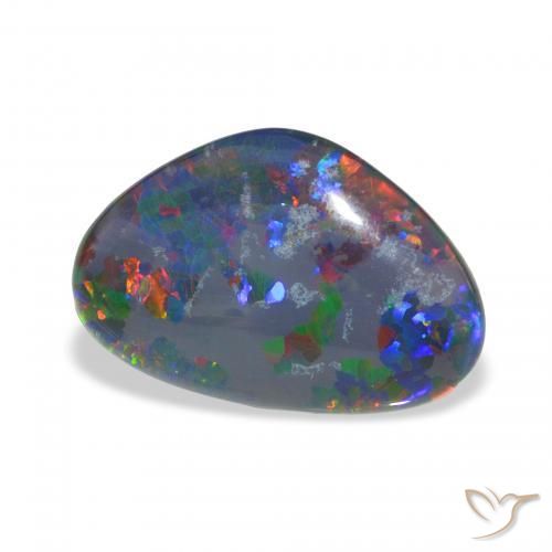 Triplete de ópalo Multicolor natural de 6.50 ct, Forma elegante, Opaco