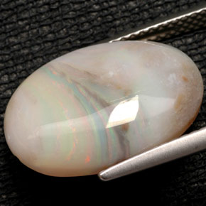Ópalo multicolor natural de 6,06 ct, transparente, transparente / translúcido