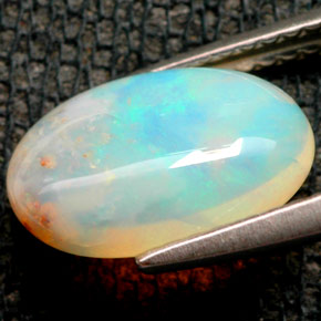Ópalo multicolor natural de 1,68 ct, transparente, transparente / translúcido