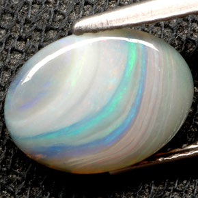 Ópalo multicolor natural de 1,32 ct, corte óvalo, opaco
