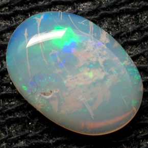 Ópalo multicolor natural de 0,36 ct, corte óvalo, opaco