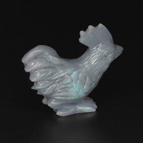 Ópalo multicolor natural de 10,28 ct, forma elegante, opaco