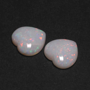 Gemas de ópalo multicolor natural de  ct, forma de corazón, opaco