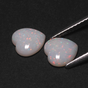 Gemas de ópalo multicolor natural de  ct, forma de corazón, opaco