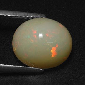 Ópalo multicolor natural de 2,99 ct, corte óvalo, translúcido