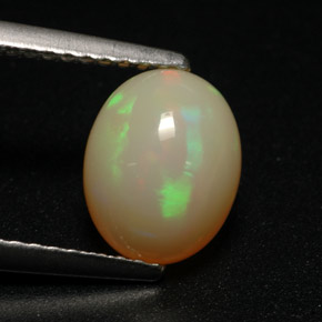 Ópalo multicolor natural de 1,30 ct, corte óvalo, translúcido