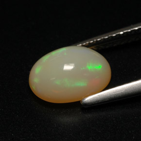 Ópalo multicolor natural de 1,30 ct, corte óvalo, translúcido