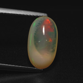 Ópalo multicolor natural de 2,78 ct, corte óvalo, translúcido