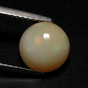 Ópalo multicolor natural de 1,48 ct, corte redondo, translúcido
