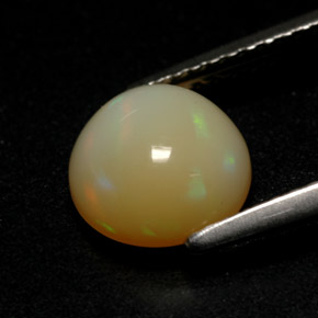 Ópalo multicolor natural de 1,48 ct, corte redondo, translúcido