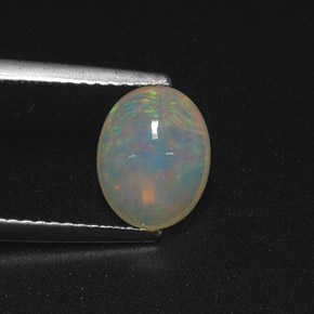 Ópalo multicolor natural de 1,35 ct, corte óvalo, translúcido