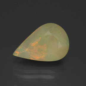 Ópalo multicolor natural de 4,14 ct, en forma de pera, translúcido