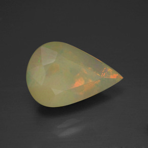 Ópalo multicolor natural de 4,14 ct, en forma de pera, translúcido