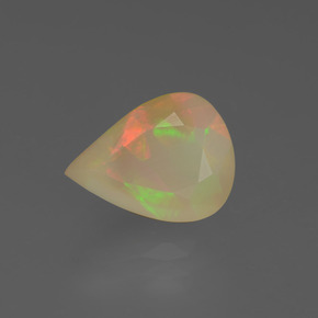 Ópalo multicolor natural de 2,88 ct, en forma de pera, translúcido
