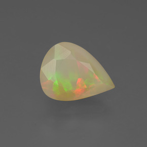 Ópalo multicolor natural de 2,88 ct, en forma de pera, translúcido
