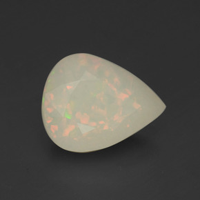 Ópalo multicolor natural de 2,85 ct, en forma de pera, translúcido
