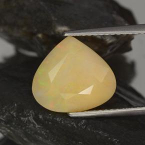 Ópalo multicolor natural de 3,17 ct, en forma de pera, translúcido