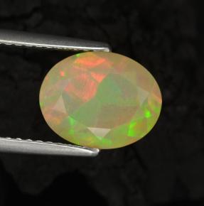 Ópalo multicolor natural de 1,57 ct, corte óvalo, translúcido