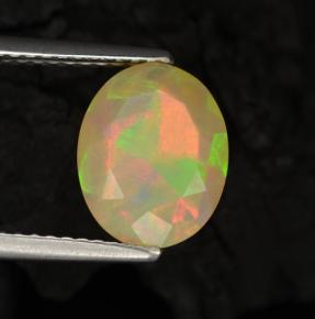 Ópalo multicolor natural de 1,57 ct, corte óvalo, translúcido