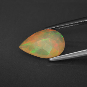 Ópalo multicolor natural de 1,70 ct, transparente, transparente / translúcido