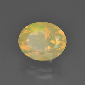 Ópalo multicolor natural de 1,85 ct, corte óvalo, transparente