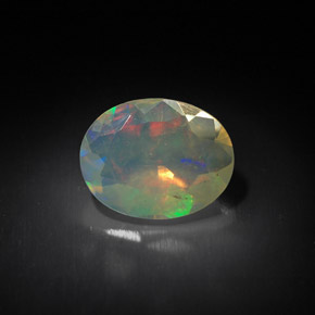 Ópalo multicolor natural de 1,31 ct, transparente, transparente / translúcido