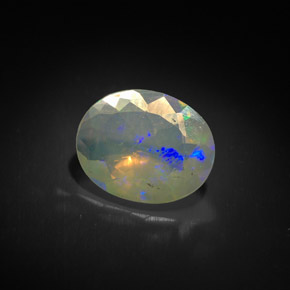 Ópalo multicolor natural de 1,31 ct, transparente, transparente / translúcido