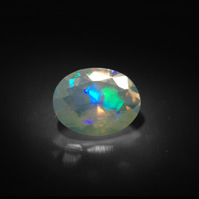 Ópalo multicolor natural de 1,20 ct, transparente, transparente / translúcido