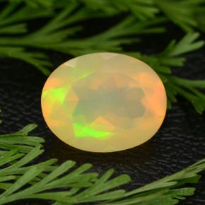 Ópalo amarillo natural de 1,69 ct, corte óvalo, translúcido