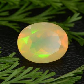 Ópalo amarillo natural de 1,69 ct, corte óvalo, translúcido
