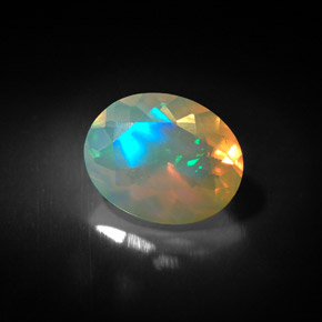 Ópalo multicolor natural de 1,35 ct, transparente, transparente / translúcido