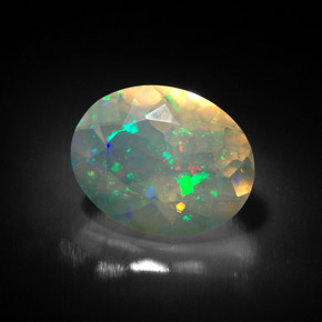 Ópalo multicolor natural de 1,63 ct, transparente, transparente / translúcido