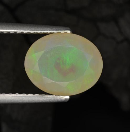 1.33ct Natural Multicolor Ópalo, Ovalada, Translúcido