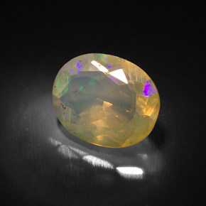 Ópalo multicolor natural de 1,43 ct, transparente, transparente / translúcido