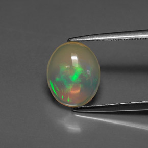 Ópalo multicolor natural de 1,68 ct, transparente, transparente / translúcido
