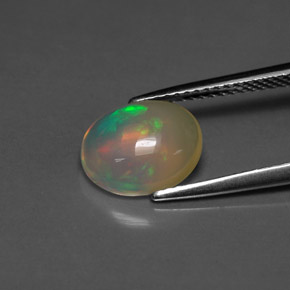 Ópalo multicolor natural de 1,68 ct, transparente, transparente / translúcido
