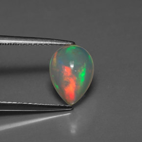 Ópalo multicolor natural de 1,40 ct, transparente, transparente / translúcido
